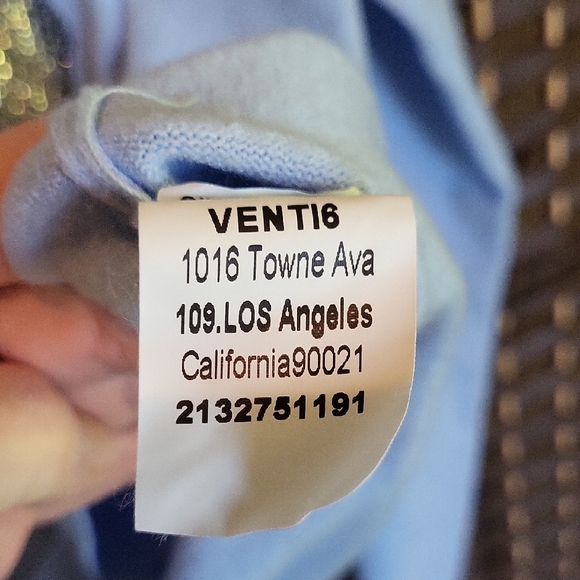 Venti6 Chic Light Blue V-Neck Sweater with Skull Design - Picture 8 of 8